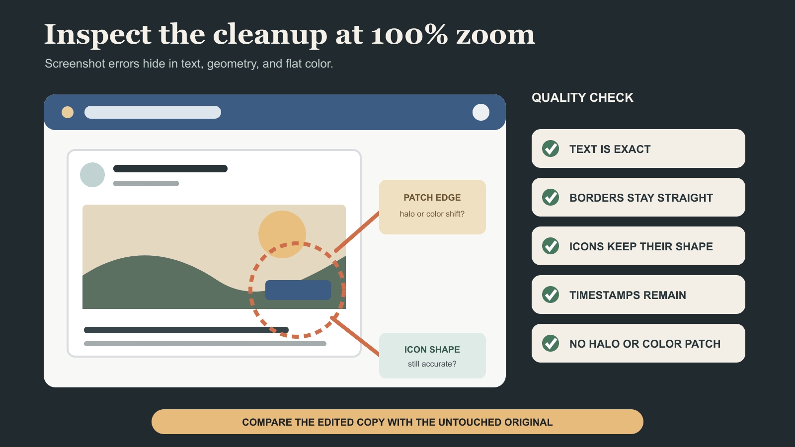 how to inspect the cleanup