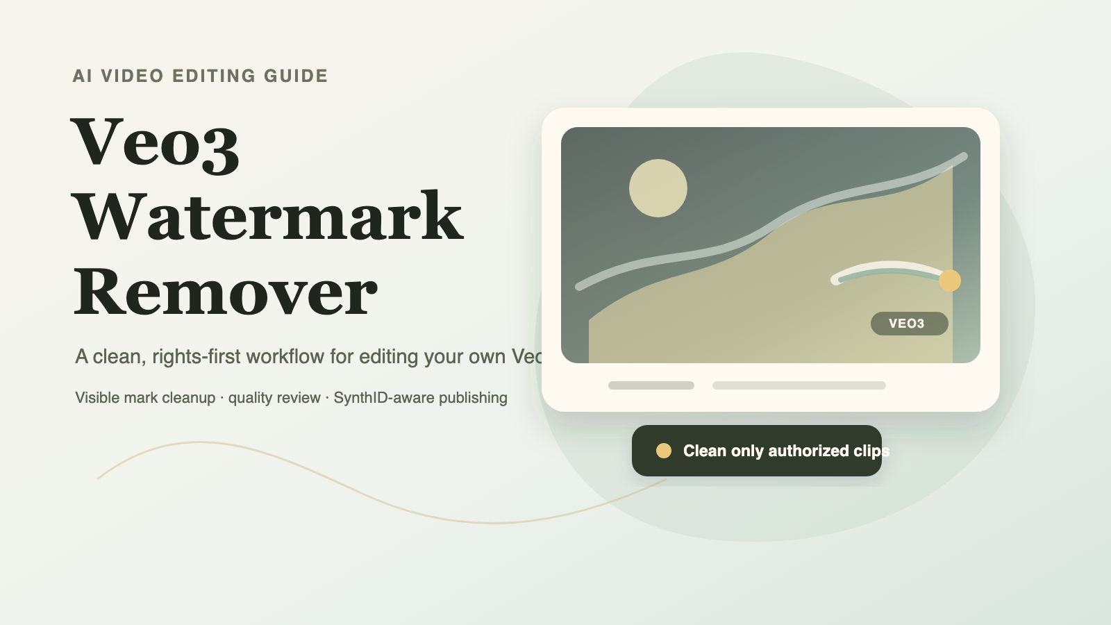 Article cover focused on Veo3 Watermark Remover, highlighting ownership checks, visible watermark cleanup, quality review, and SynthID awareness.*