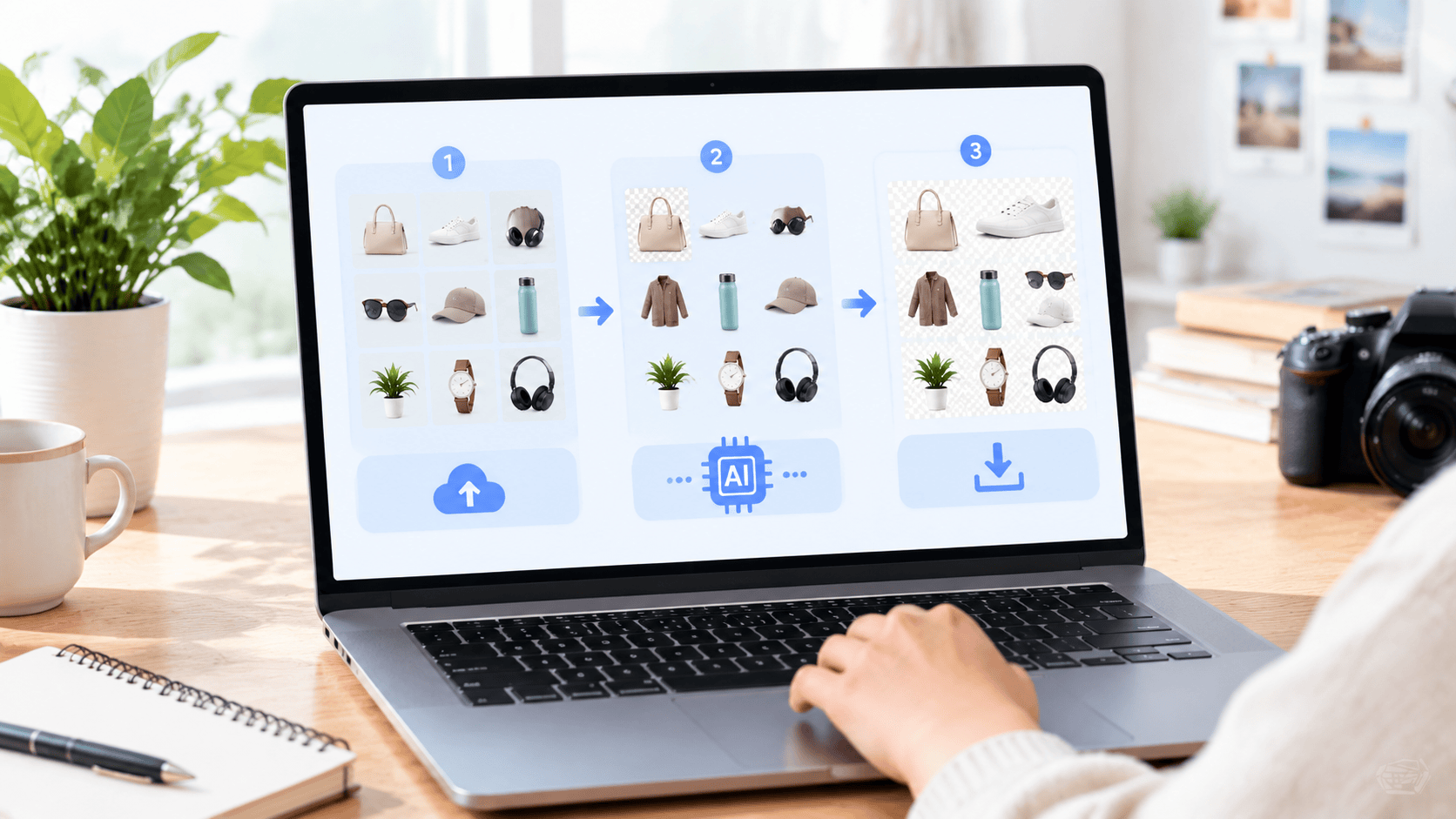 Workflow for removing backgrounds from multiple images using AI