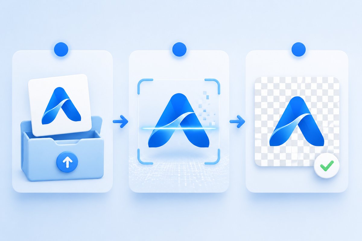 Steps to remove white background from logo online and create transparent PNG