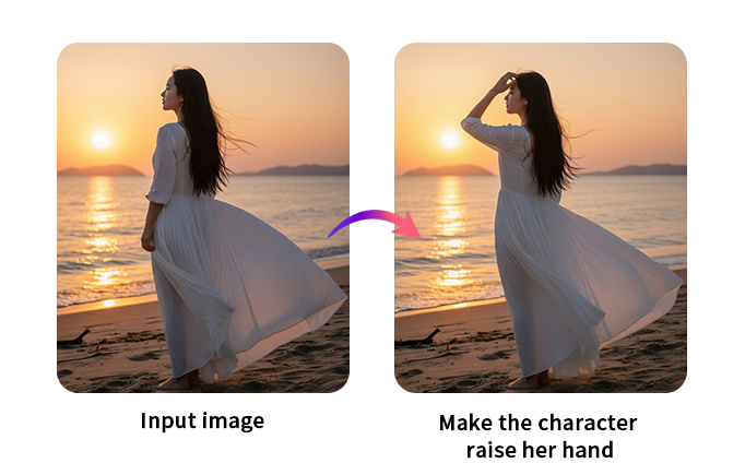 change the girl's gesture