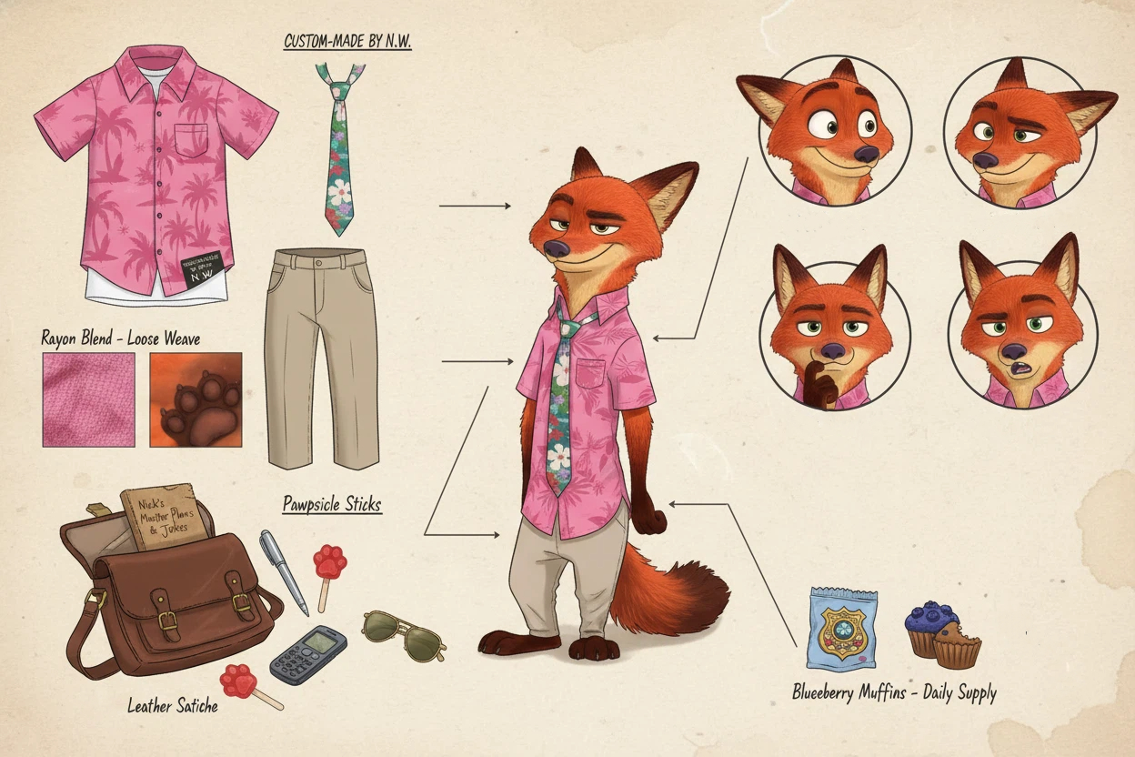 Character Design Sheet-Nick Wild