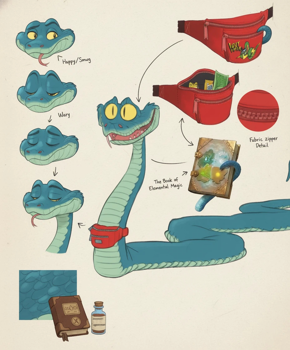 Character Design Sheet-Gary De'Snake