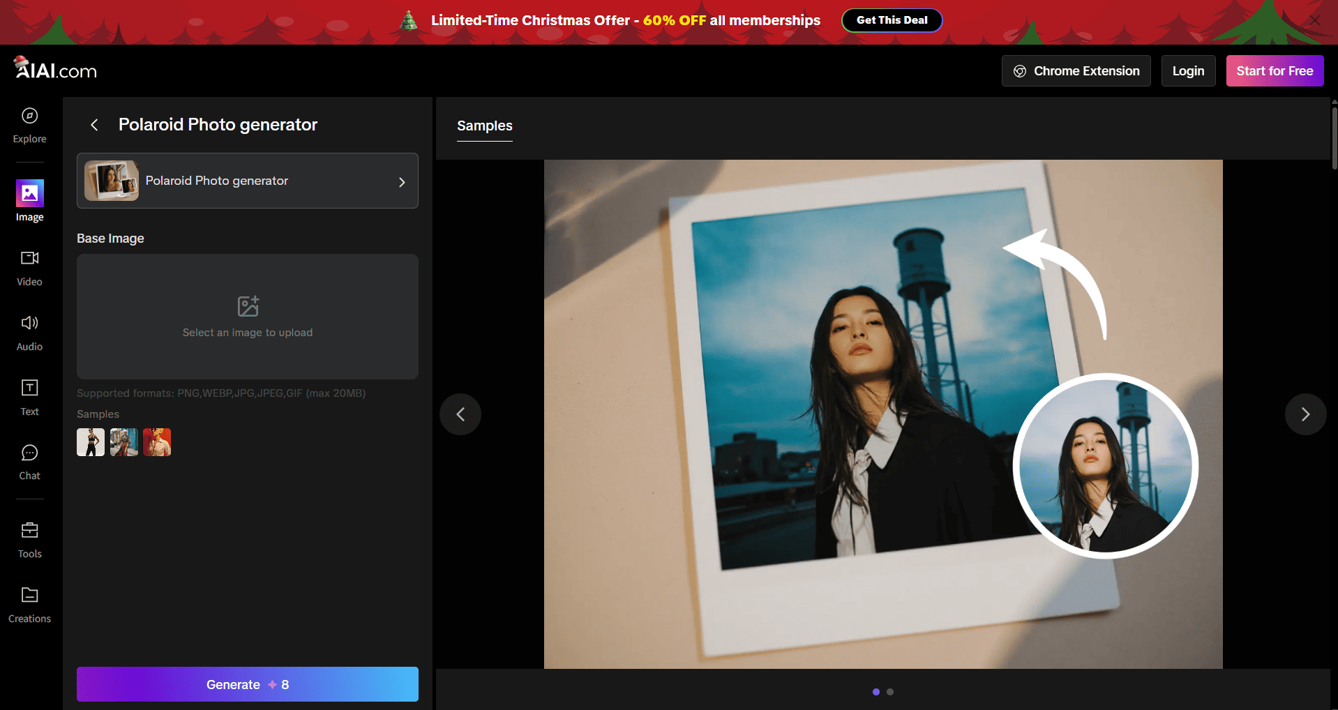 AIAI can easily convert photos into Polaroid-style images.