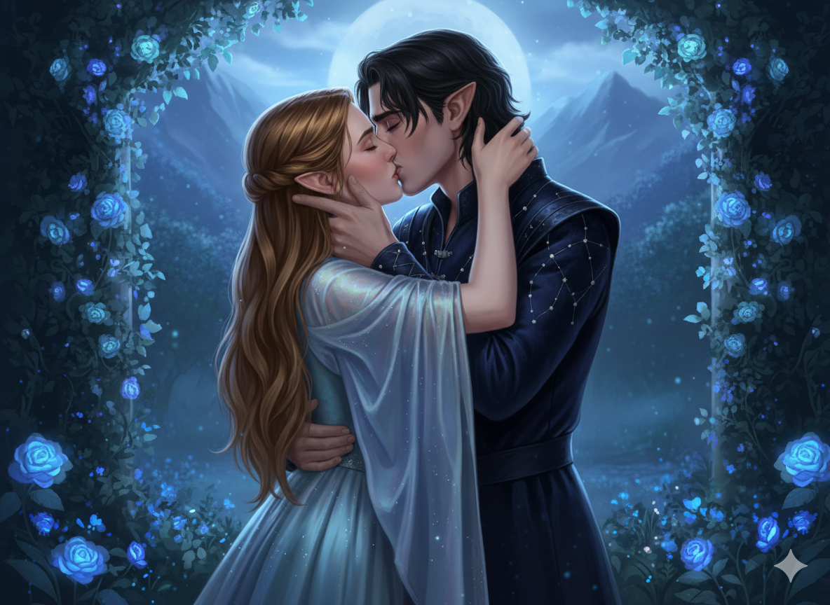 AI French kiss Feyre and Rhysand
