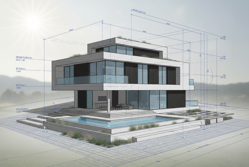 Ai generated CAD design tool house Building