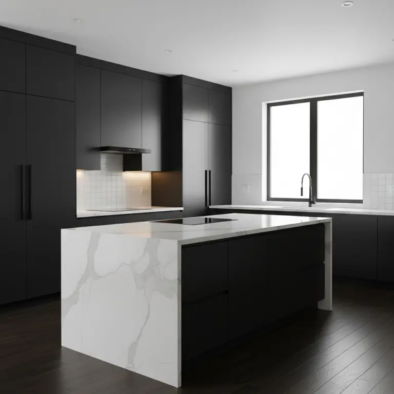 AI Home Design Generator example showing modern minimalist kitchen