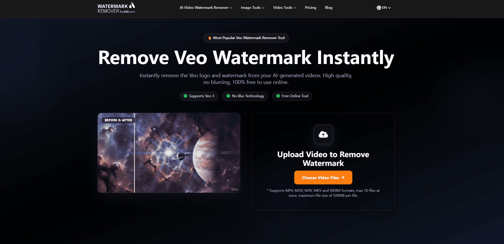Veo Watermark Remover interface on AIAI