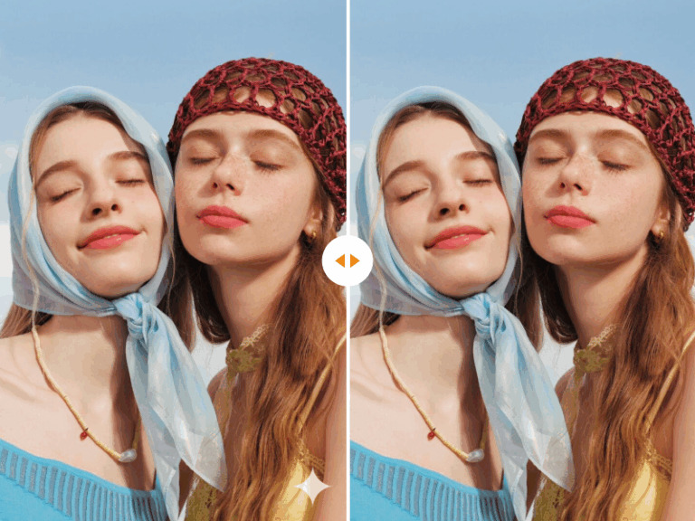A side-by-side comparison showing a Google Gemini generated image with a watermark on the left, and the clean, high-fidelity result on the right using the Gemini Watermark Remover on AIAI.com.