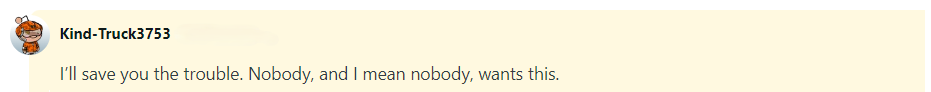 Reddit mechanical engineering comment showing skepticism about automated AI technical drawing tools.