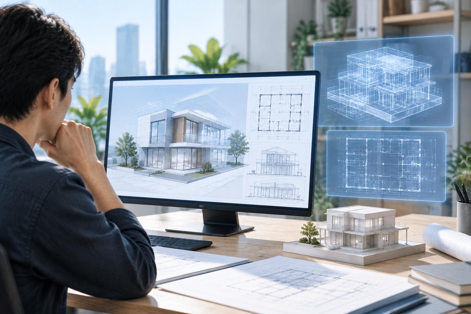 AI Technical Drawing Generator creating blueprint style design concepts